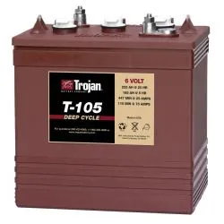 (Vecchio modello) Trojan Motive T-105 6V 225Ah Batteria al Piombo-Acido Progettata Deep Cycle (Vecchio modello) Trojan Motive T-105 6V 225Ah Batteria al Piombo-Acido Progettata Deep Cycle