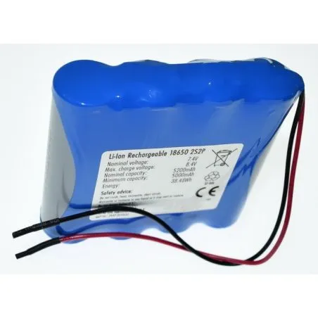 Ingrandisci Pack Batterie al Litio 18650 Batteria 7.4 V 5200mAh