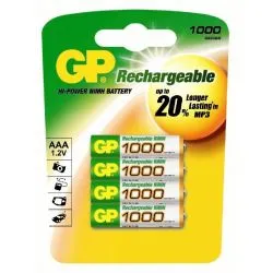 Confezione di 4 batterie ricaricabili AAA 1000mAh