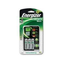 Cargador pilas recargables Energizer mini con 2 Pilas AA 2000mah