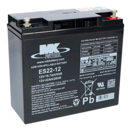 Blei-Säure Batterie AGM 12V 22Ah MK POWERED ES22-12 Blei-Säure Batterie AGM 12V 22Ah MK POWERED ES22-12