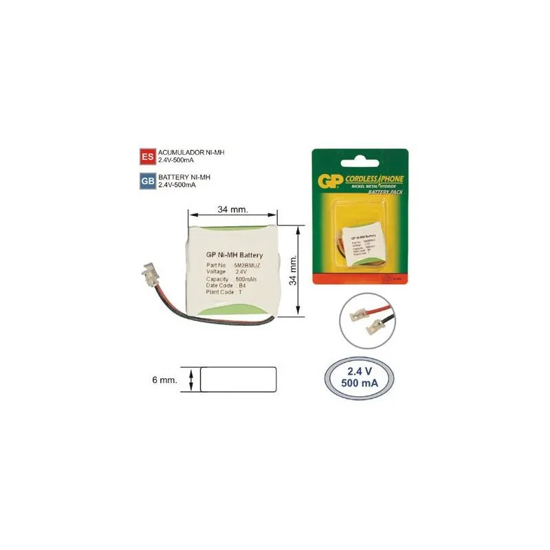 Akku schnurloses Telefon T304_C3 2.4 V 500mAh