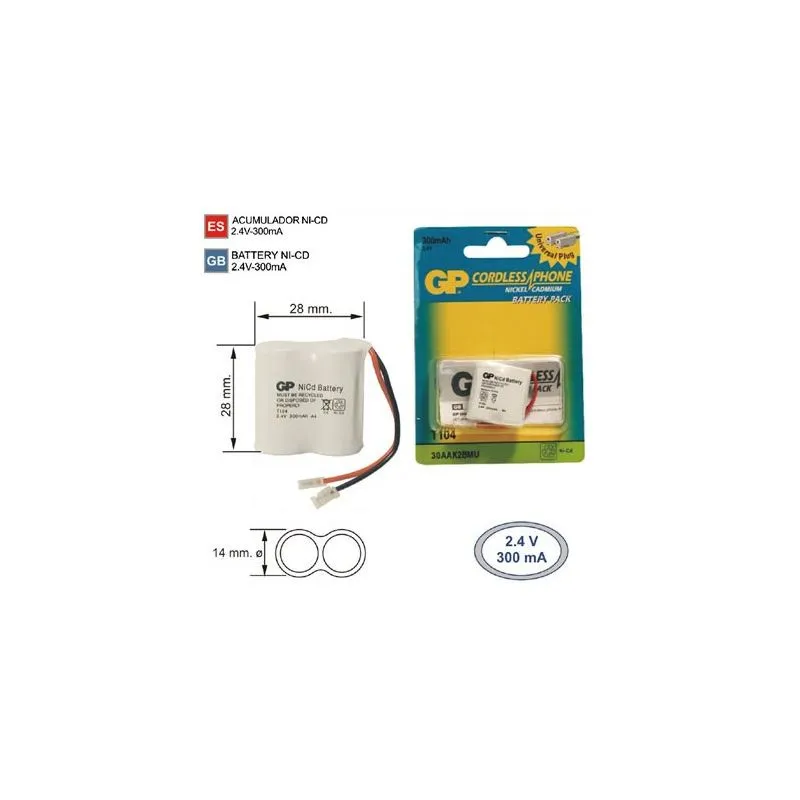 Batteria del Telefono cordless Q104 2.4 V 300mAh
