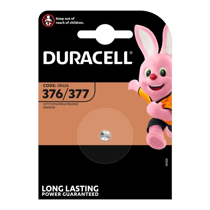 Batterie a Bottone Ossido d'Argento Duracell 376 377 (1 Unità)
