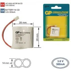 Batteria del Telefono cordless T328 2.4 V 300mah