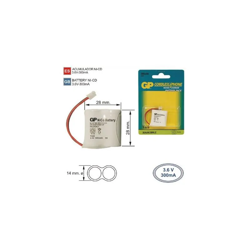 Akku schnurloses Telefon T328 2.4 V 300mah