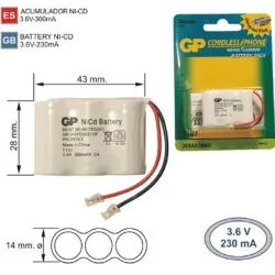 Batteria del Telefono inalambrico T107 3.6 V 300mAh