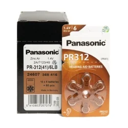 Batterie per apparecchi acustici Panasonic PR-312(41)/6LB (Pack 60...