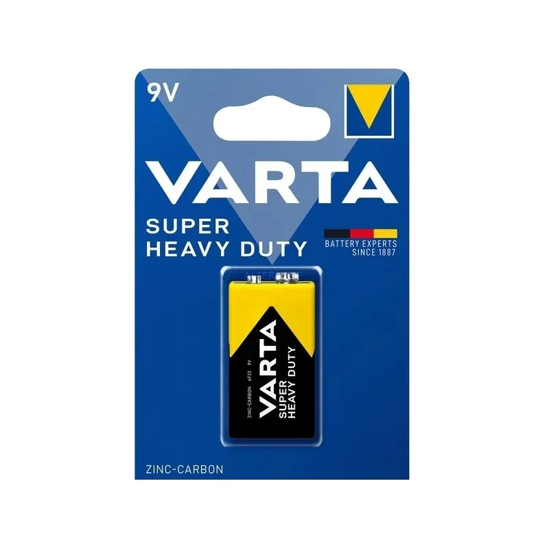 Batterie Zinco-Carbone Varta 9V Super Heavy Duty (1 Unità)