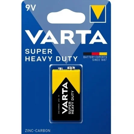 Pilas Zinc-Carbono Varta 9V Super Heavy Duty (1 Unidad) Pilas Zinc-Carbono Varta 9V Super Heavy Duty (1 Unidad)