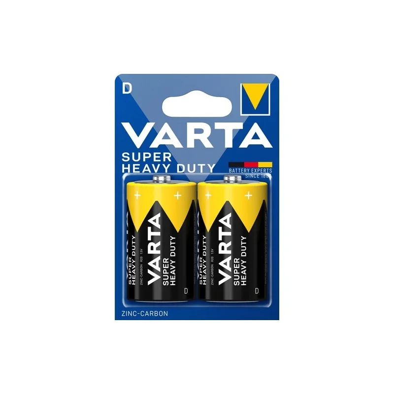 Batterie Zinco-Carbone Varta D Super Heavy Duty (2 Unità)
