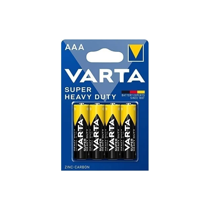 Batterie Zinco-Carbone Varta AAA Super Heavy Duty (4 Unità)