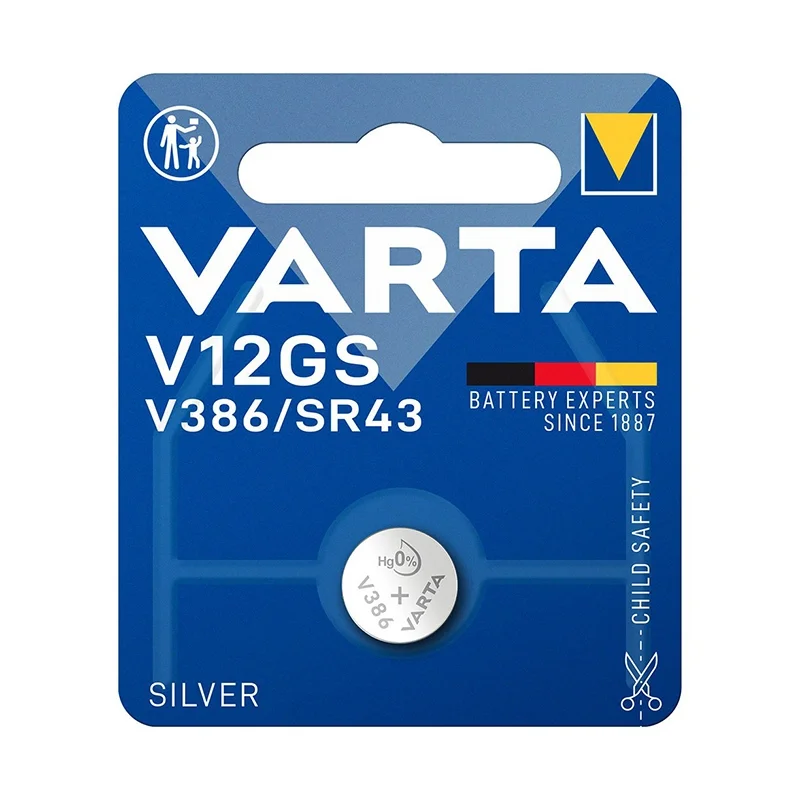 Batterie a Bottone Ossido d'Argento Varta V12GS V386 SR43 (1 Unità)