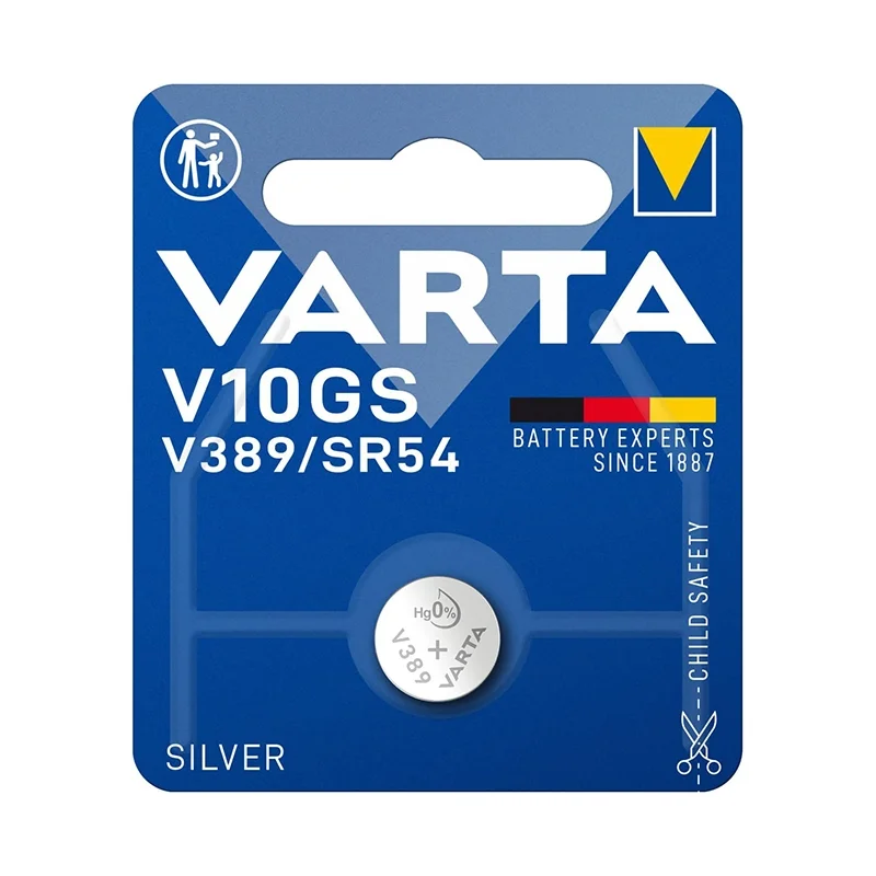 Batterie a Bottone Ossido d'Argento Varta V10GS V389 SR54 (1 Unità)