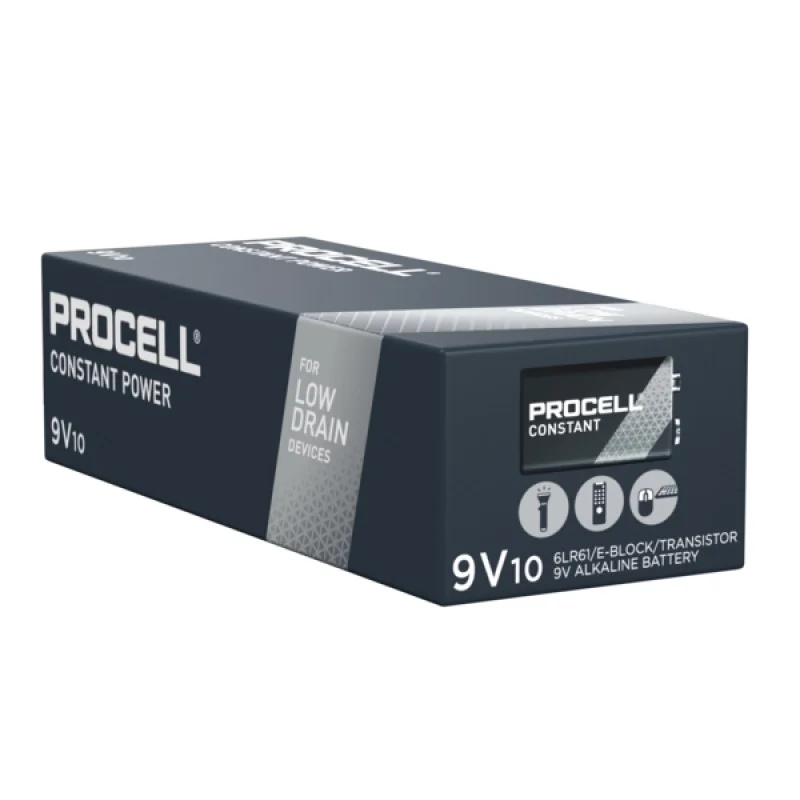 Batterie Alcaline Procell 9V 6LR61 Constant Power (10 Unità)