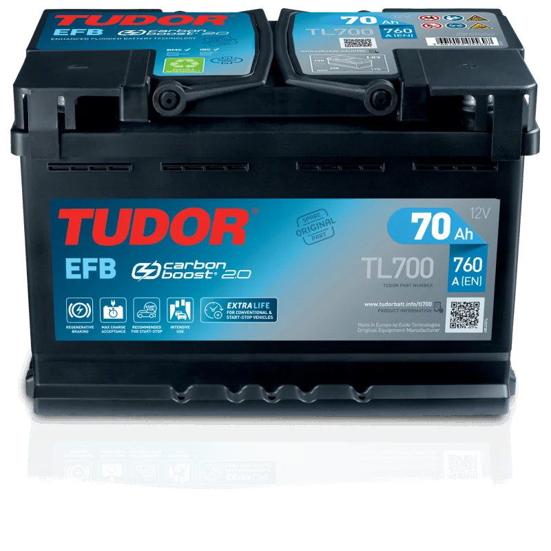 Batteria Tudor Start Stop EFB TL700 70Ah