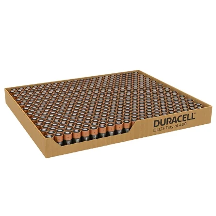 Batterie Duracell CR123A Lithium (Vassoio da 400)