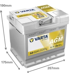 Batteria Varta A9 Start Stop AGM 50Ah