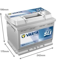 Batería Varta D24 SLI 60Ah
