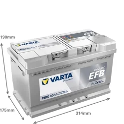 Batterie Varta N80 Start Stop EFB 80Ah