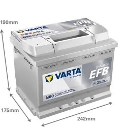 Batería Varta N60 Start Stop EFB 60Ah