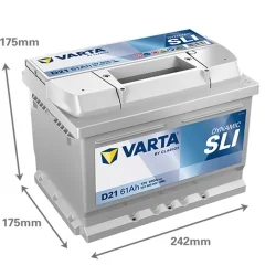 Batería Varta D21 SLI 61Ah
