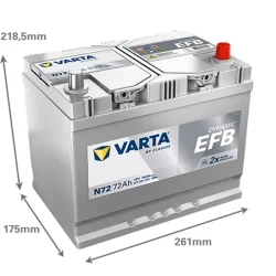 Batteria Varta N72 Start Stop EFB 72Ah