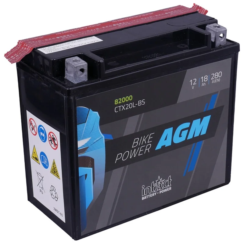 Batería IntAct AGM CTX20L-BS 18Ah 280A