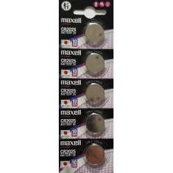 Pilas de Botón Litio Maxell CR2025 (5 Unidades)