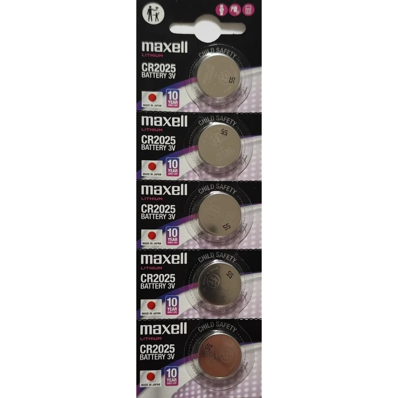 Pilas de Botón Litio Maxell CR2025 (5 Unidades)