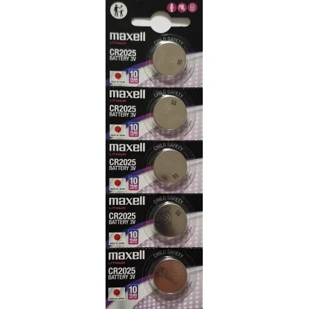 Maxell CR2025 Lithium-Knopfzellen (5 Stück)