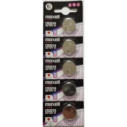 Pilas de Botón Litio Maxell CR2016 (5 Unidades)