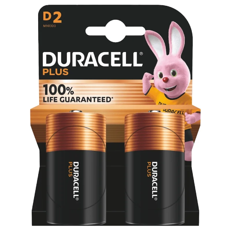 Batterie Alcaline Duracell D LR20 MN1300 Plus Power (2 Unità)
