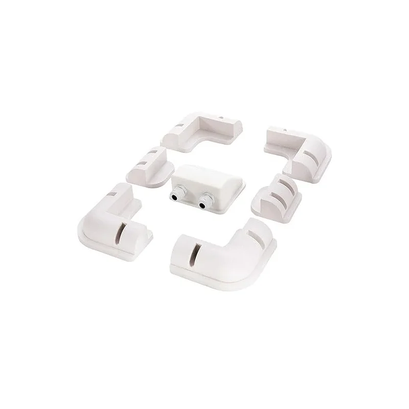 Kit ABS para panel solar con soportes esquineros y pasamuros