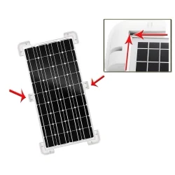 ABS Solarpanel Montageset mit Eckhalterungen und Kabeldurchführung