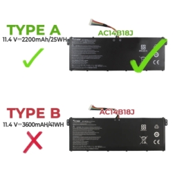 Batería para portátil ACER ASPIRE V3-371 V3-111 ES1-511 B115-M | AC14B18J